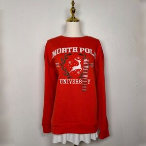 state of mine northpole university red sweater sweatshirt NWT santa holiday